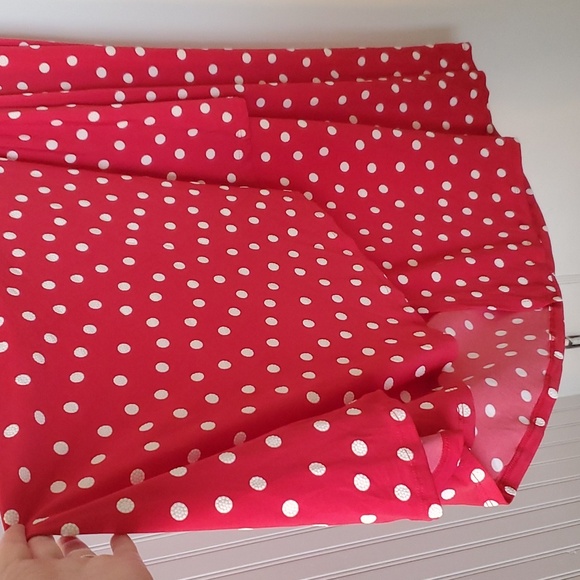 Robbie Bee Red Polka-dot Faux Wrap Dress - Picture 6 of 9